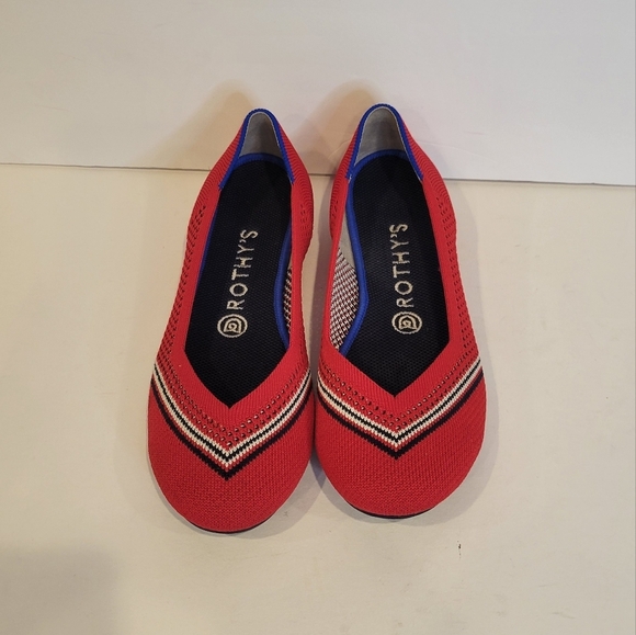 ROTHY's Women's The Flat Cherry Red Stripe Slip On Shoes Size 7.5 - Picture 6 of 12